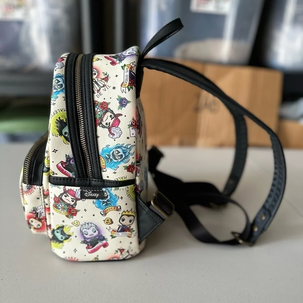 Loungefly Disney POP Villains Mini Backpack Tattoo Design